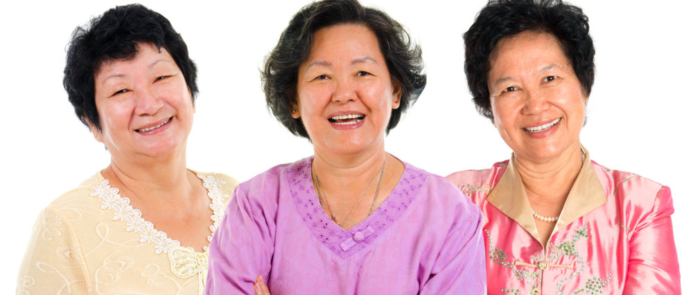 three asian senior